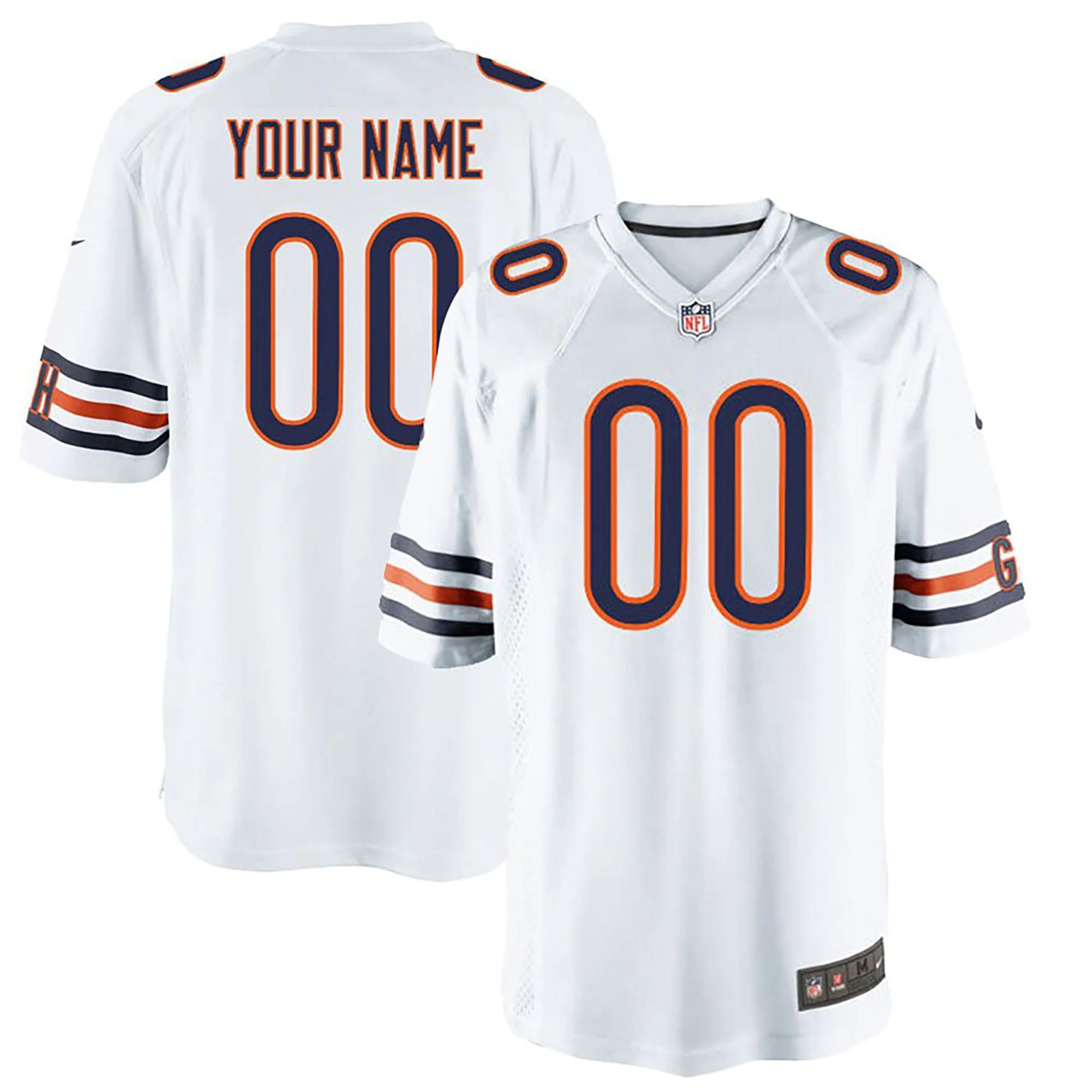 Men Chicago Bears Nike White Alternate Custom Game NFL Jersey